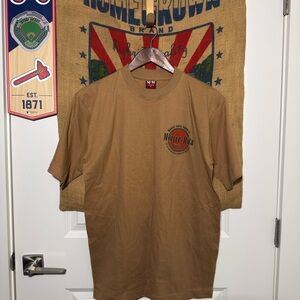 Y2K Wastin Away Again In Mortar-Rita Ville Iraq Graphic T Shirt Tan (M)